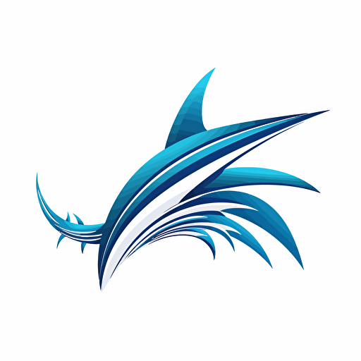 stylished logo, thresher shark, tail, vector, tropical