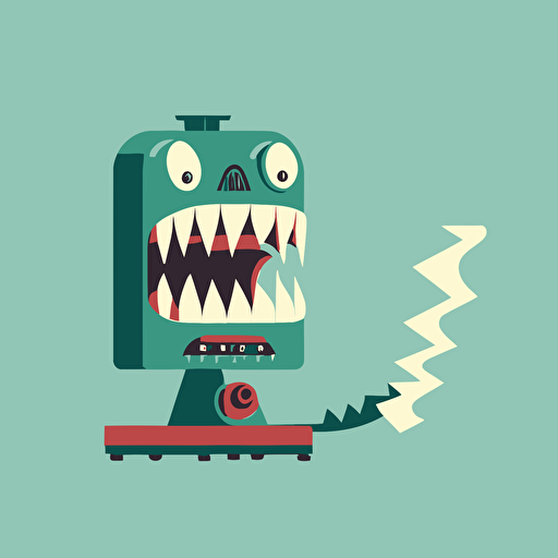 flat vector illustration of wind up Chattering Teeth