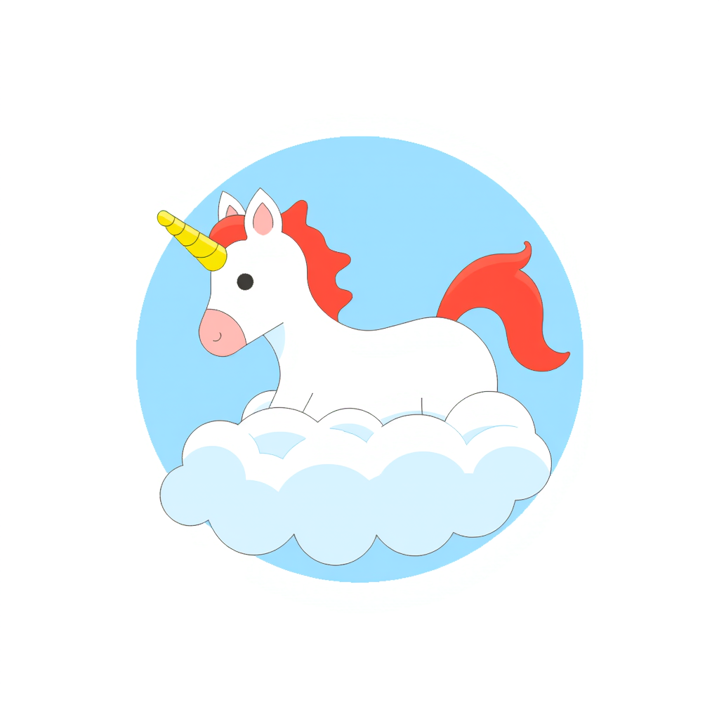 a unicorn on a cloud