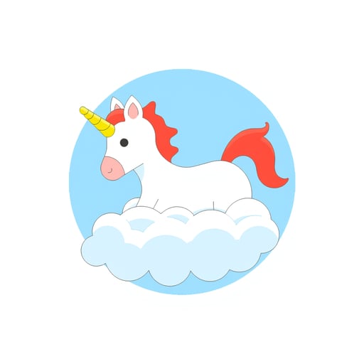 a unicorn on a cloud