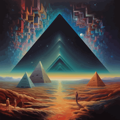 An image of a dream that is like an illusion of infinitesimal parallel displacement at the vector of a variant space contracting into a tensor of a divergent observation of the veil of maya and tranquility of positive virtue