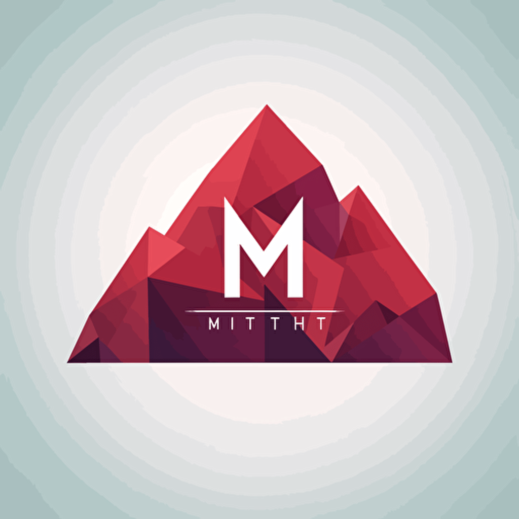 simple vector polygons spelling out the letters "MT", single color, logo