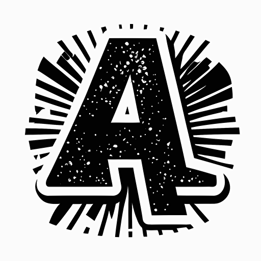 Retro, pictoral iconic logo of 'AK' black vector on white background.