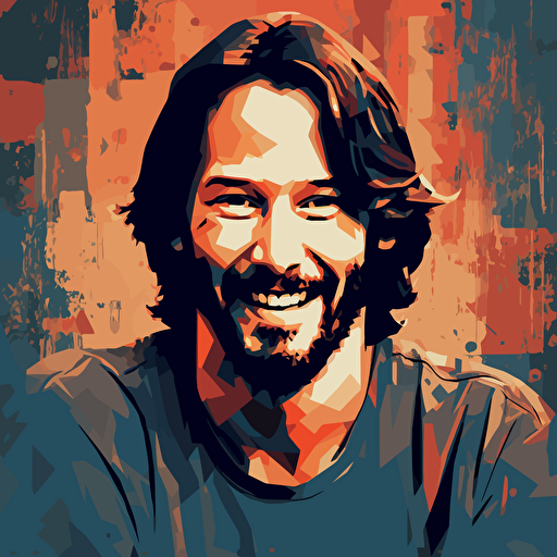 keanu reeves vector illustration smiling
