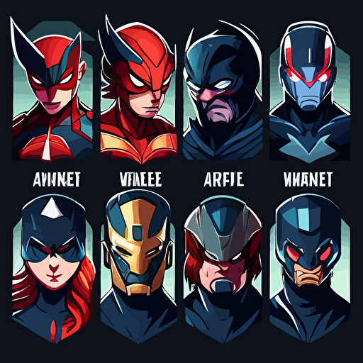 sprite avatar set vector, marvel avengers