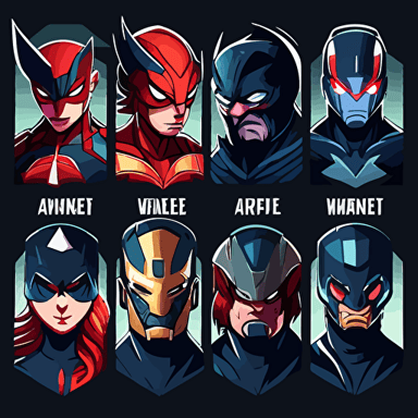 sprite avatar set vector, marvel avengers