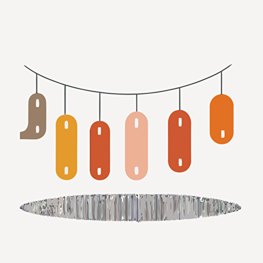 flat minimalist vector illustration of a string of sausages on a white background