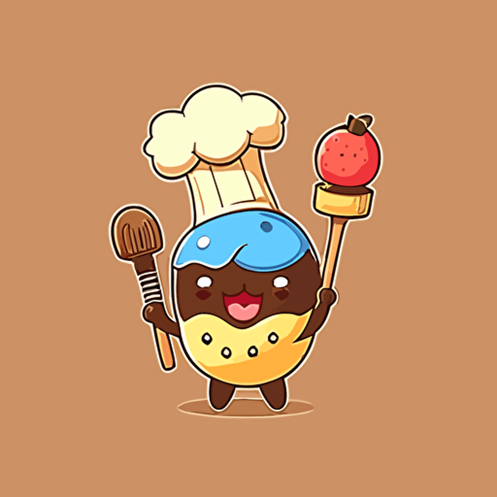 a cute mascot of a baker in vector style