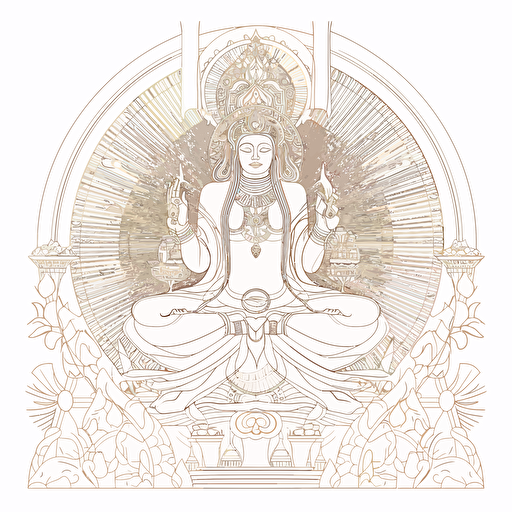 truth conciousness bliss sat chit ananda line drawing vector illustration exquisite esoteric vision