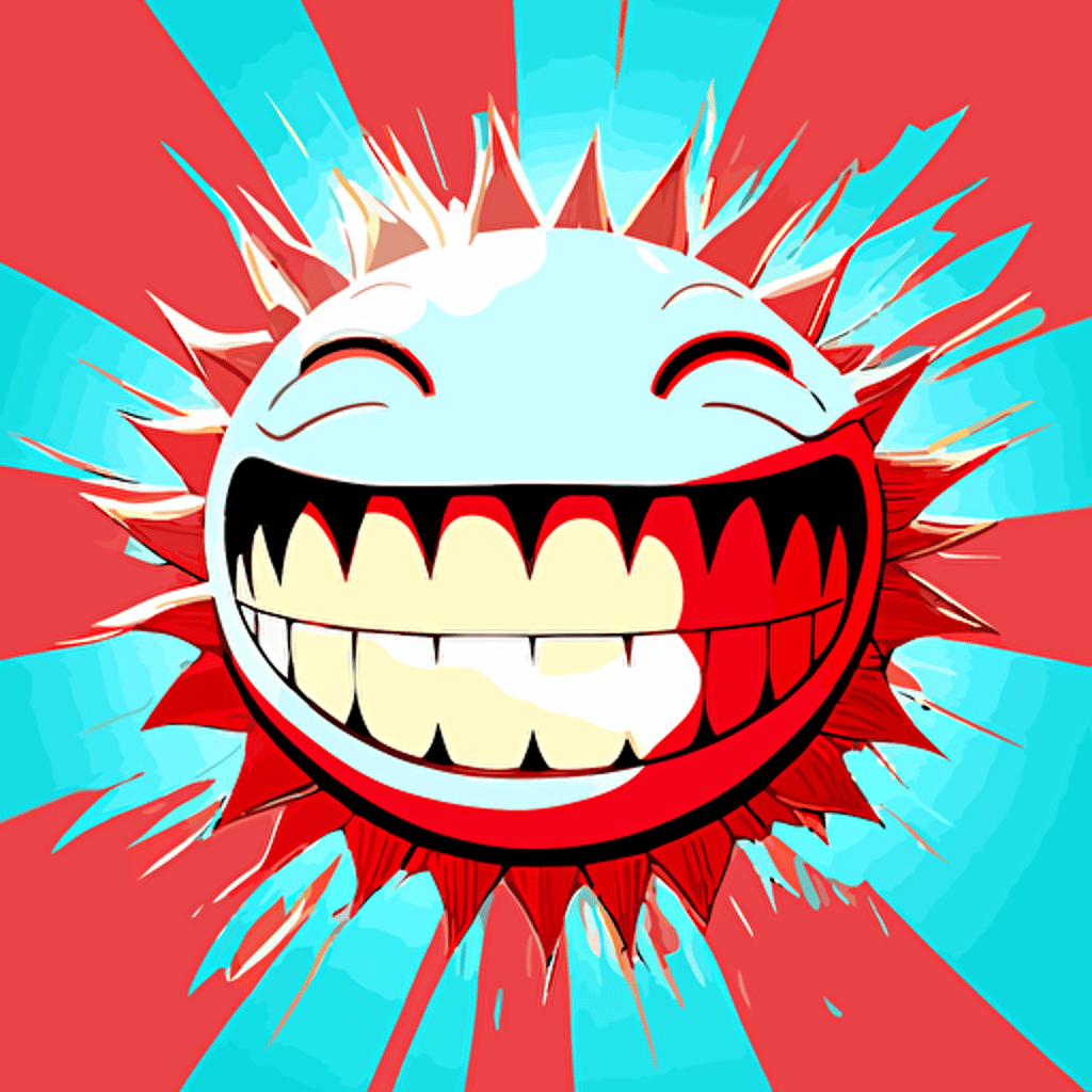 smiling mouth, vector, manga style