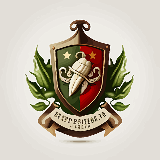 Vector logo design featuring military crest with a pepper in the middle, white background, no shadows