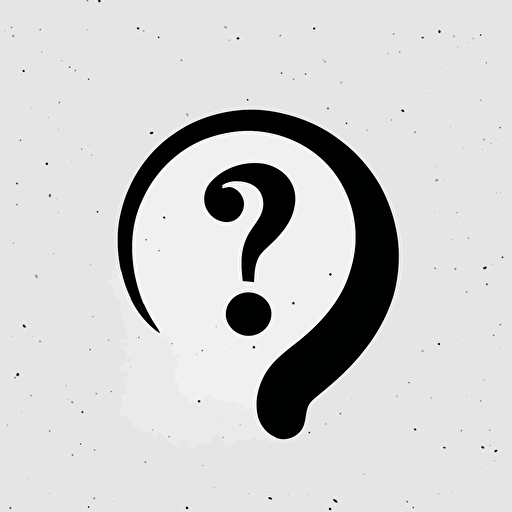 a minimalist logo for a question mark, simple, vector, white background