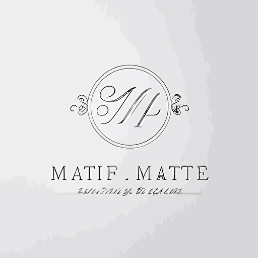 Modern and beautiful logo for a feminine law firm called "MF" with capital letters cursive, very feminine logo, simple clean logo, white background, single-line balance logo, vector logo, minimalist logo
