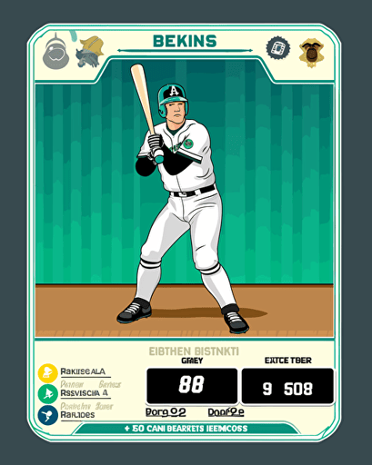 baseball trading card template, 1989 Upper Deck, vector, 2d