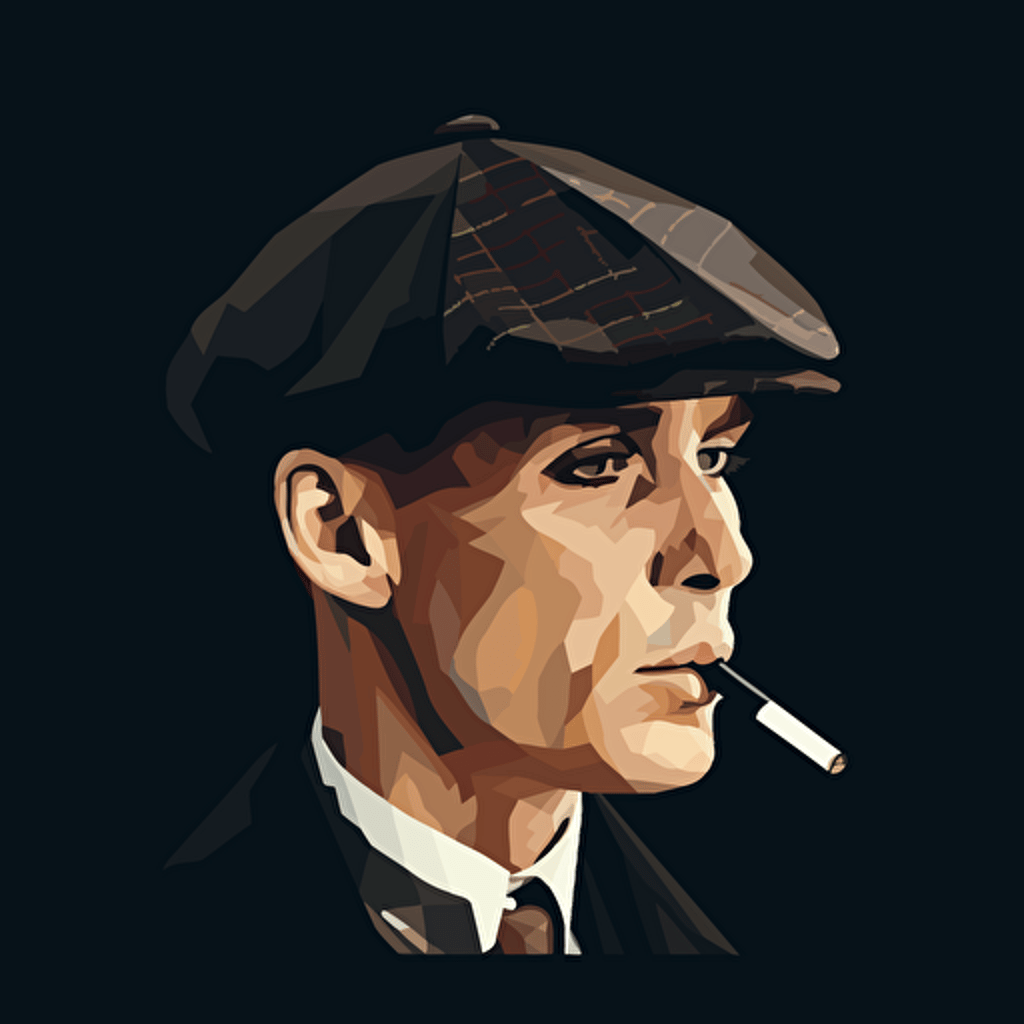 peaky blinders fan art, simplistic vector art,