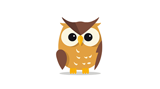 simplified flat art vector image of owl on white background