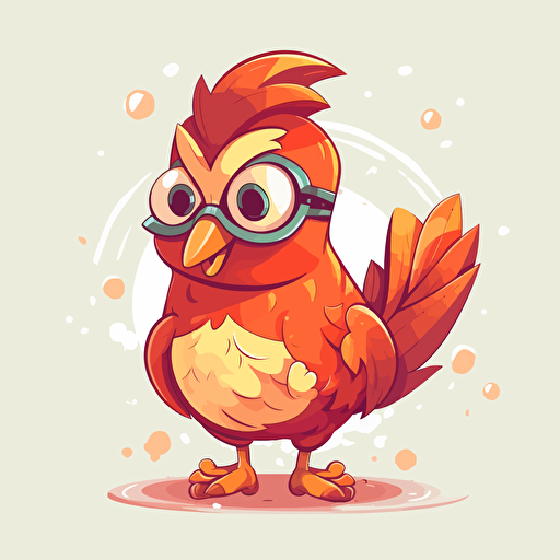 a cute rooster, , vector, a simple drawing, q 2