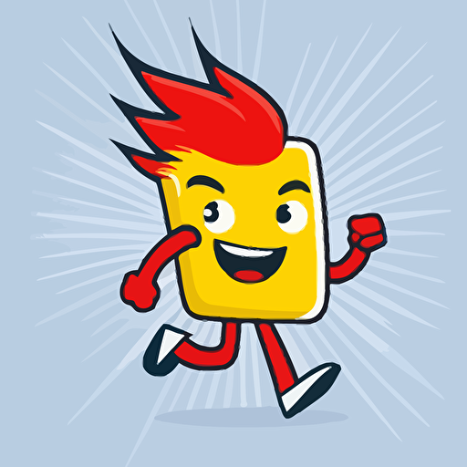A mascot for a company called Flash Print, vector, simple