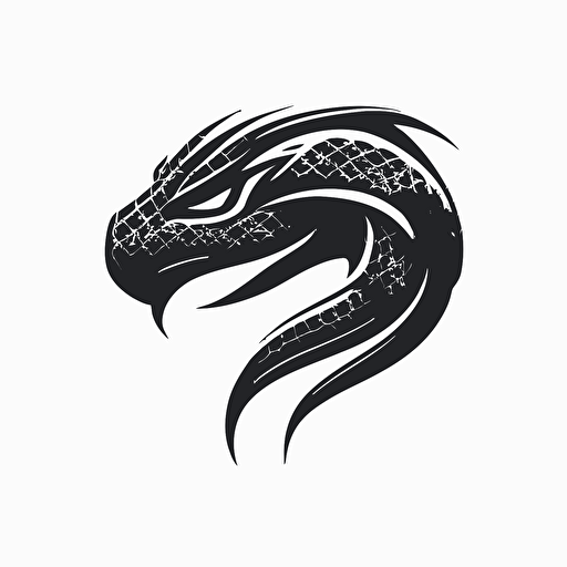 simple geometric mascot iconic logo of snake black vector, on white background