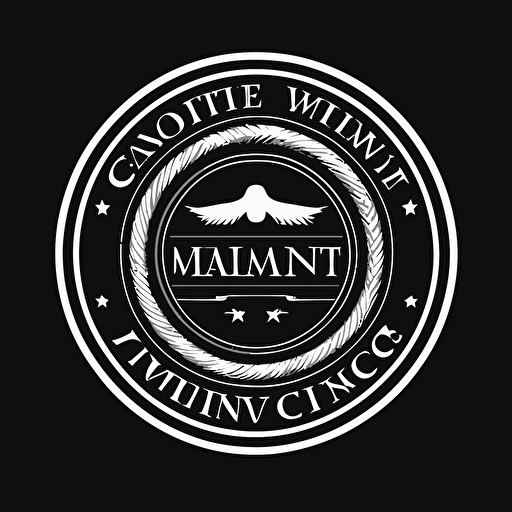 white movie company seal black background vector file