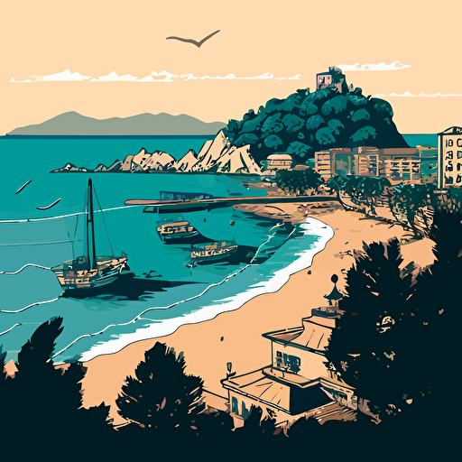 gelendzhik bay drawing vector