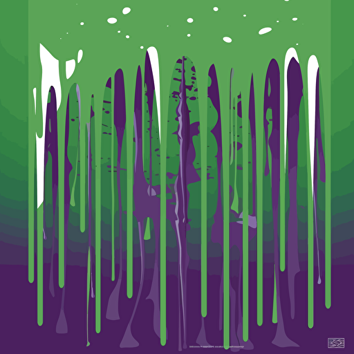 green drips over a purple background, illustration, vector file,