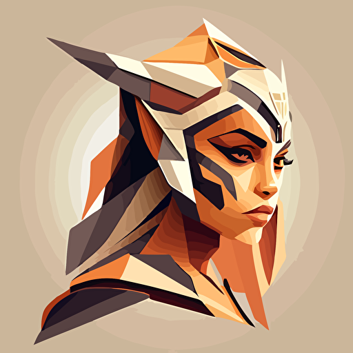 ahsoka from starwars. vector shapes