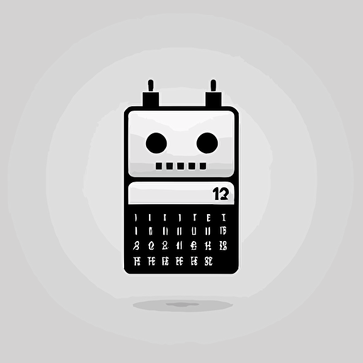 modern and simple logo of calendar like a mascot, simple, vector