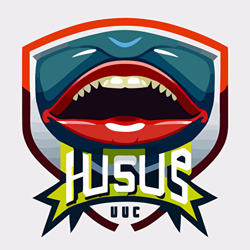 a mascot logo of lips of the NFL, simple, vector