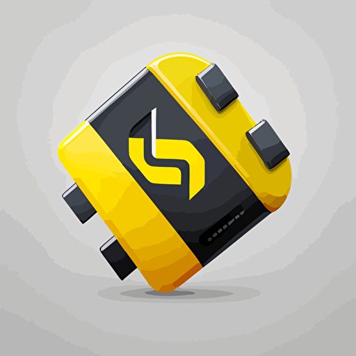 logo, vectorial, vitamin, battery, disposable smartphone charger, yellow, black, material design, white background