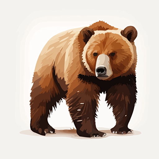 bear clipart, white background, vector art