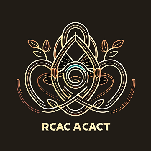 a vector lineart logo for a digital agency called react