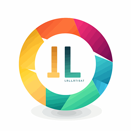 the letters "I" "L" "A" forming a circle, abstract, vector, logo, flat, white background