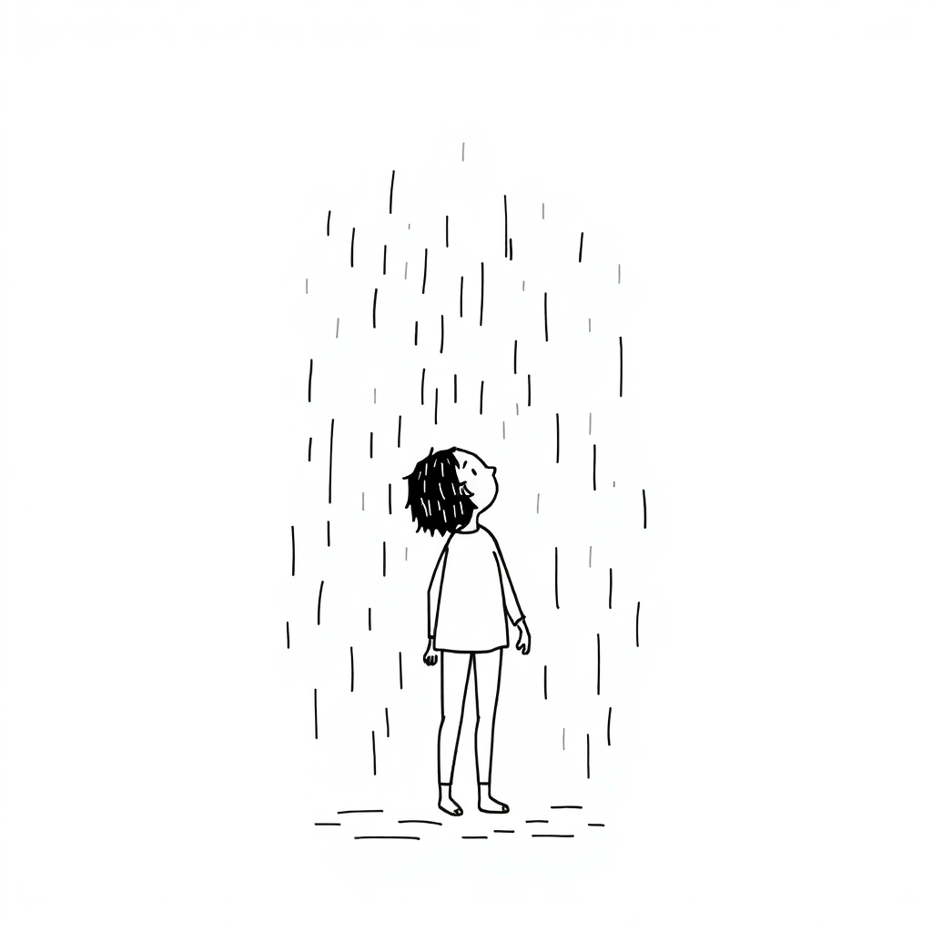 raining on a person