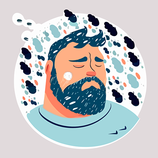 an adult man, maintain sufficient and regular sleep to reduce fatigue, energetic, satisfied,white background .Flat Illustration Style,cartoon,Vector