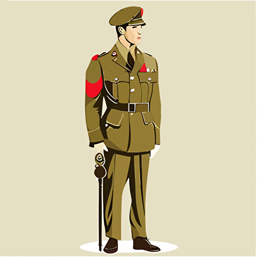 Soldier in dress uniform vector