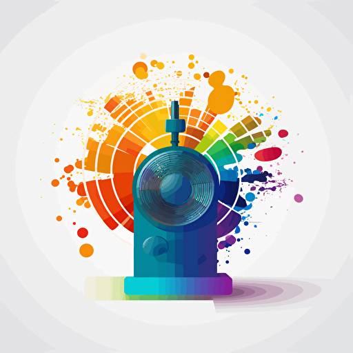 create a modern and simple vector-style logo for a broadcasting radio station :: chakra colors :: broadcasting :: white backround