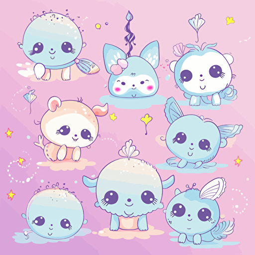 Vector, illustration, cute animals, children, happiness, sweetness, cotton,5 caribbean,1 chromatic,1 dripping paint,1 flower of life,1 strobe,1 accent lighting,,1 magnification,,1 baby pink color,1 baby blue color,1 CYMK,1 cyan,1 hot pink color,1 lavender color,1 pastel,1 pink,1 cotton 6144x6144