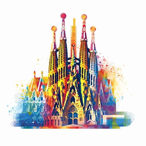 mosaic sagrada familia vector logo colorful