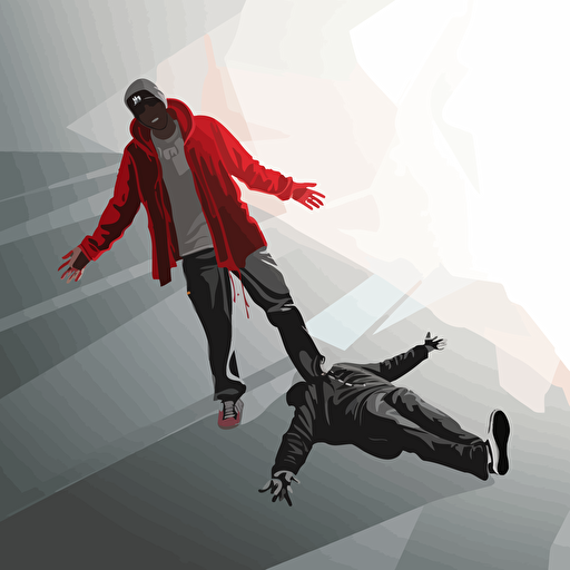 gansta standing over a dead body, vector art