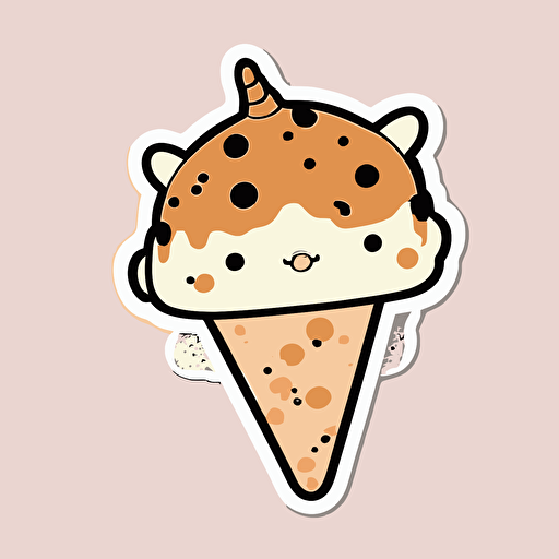 kawaii Carpincho, sticker, vector, white background, contour, cartoon style
