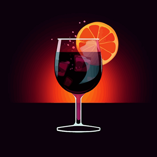 silhouette of cocktail in vector flat style