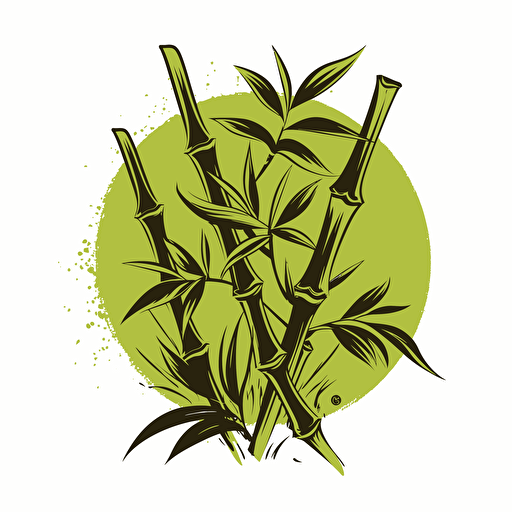 a 2d vector logo of a bamboo