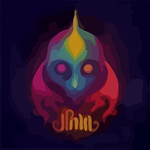 Djinn logo, icon, no text, vectorial , hyper colors, studio ghibli