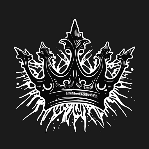black and white vector logo of a crown