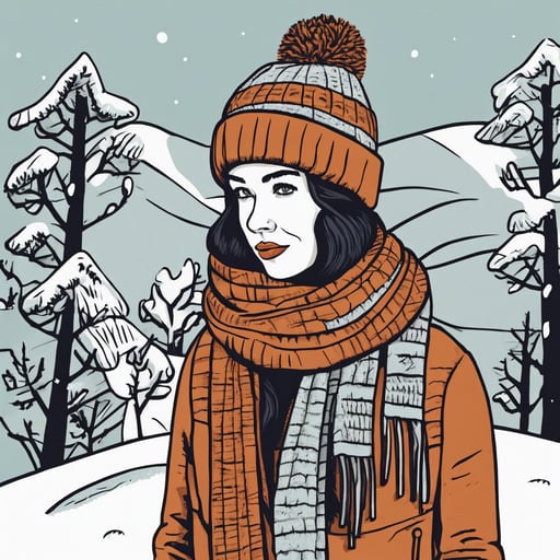 Cozy woolen scarf and a winter cap.