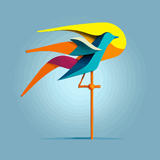 flat vector logo of a weather vane, that lets the wind through, that smells like an oven by Ivan Chermayeff