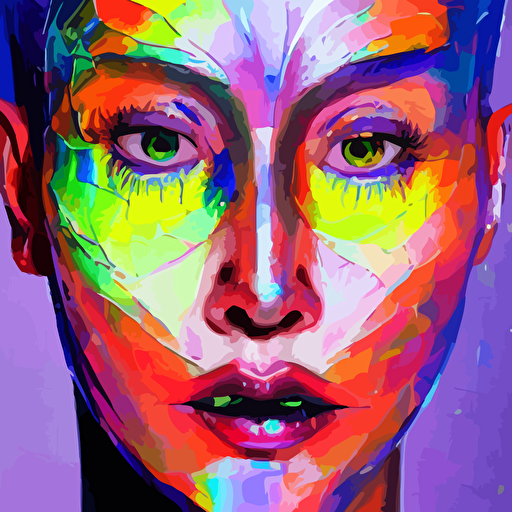 holographic human robotic head glossy iridescent face palette knife painting acrylic paint dried acrylic paint dynamic palette knife oil paintings vibrant palette knife portraits radiate raw emotions expressions palette knife paintings francoise nielly surrealistic 3d illustration human face non binary non binary model 3d model human cryengine holographic texture holographic material holographic rainbow concept cyborg artificial intelligence