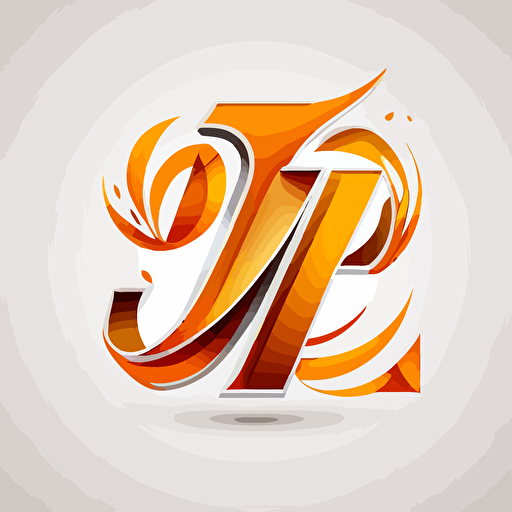 vector logo with the letter "J" for young people, with a white background, orange colors