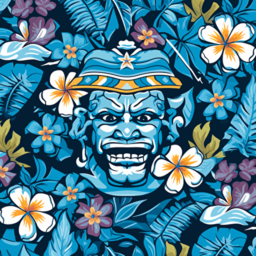 tileable vector illustration of luau style sport design for UNC Tar Heels